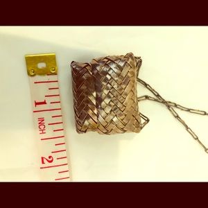 Silver basket weave necklace Tiffany style